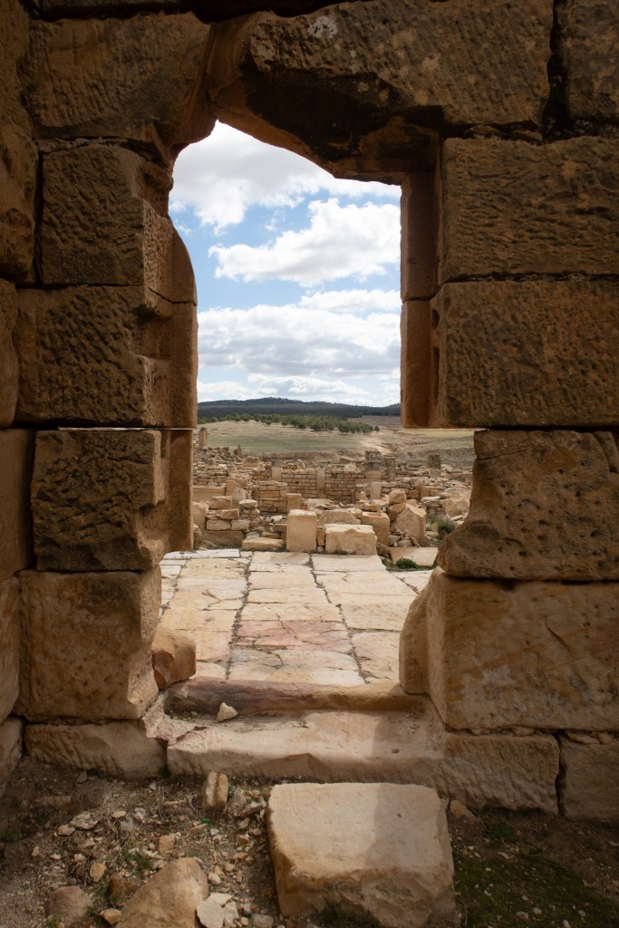 View of the ancient archaeological Roman site of Ammaedara in Haidra, Tunisia